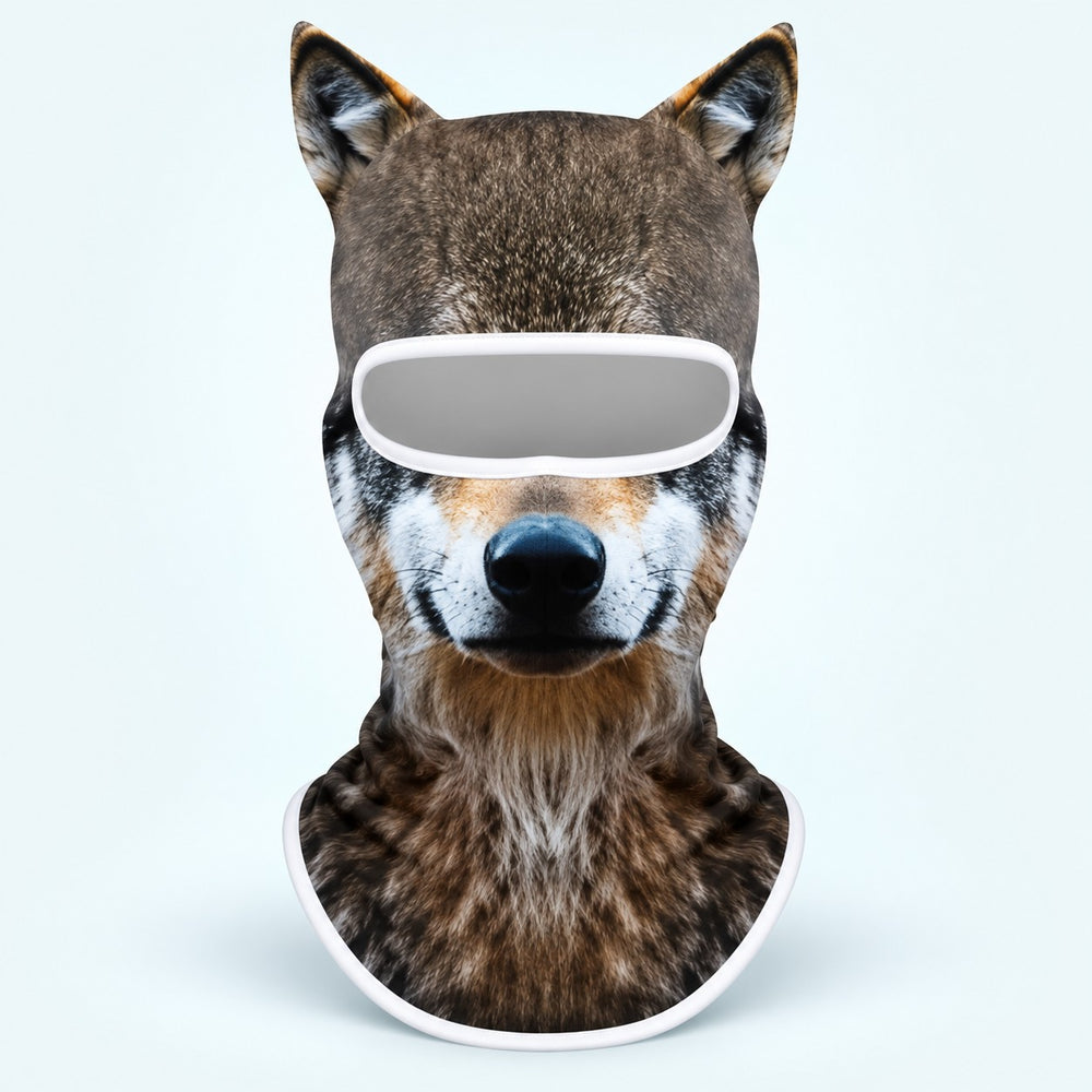 Timber Wolf printed balaclava
