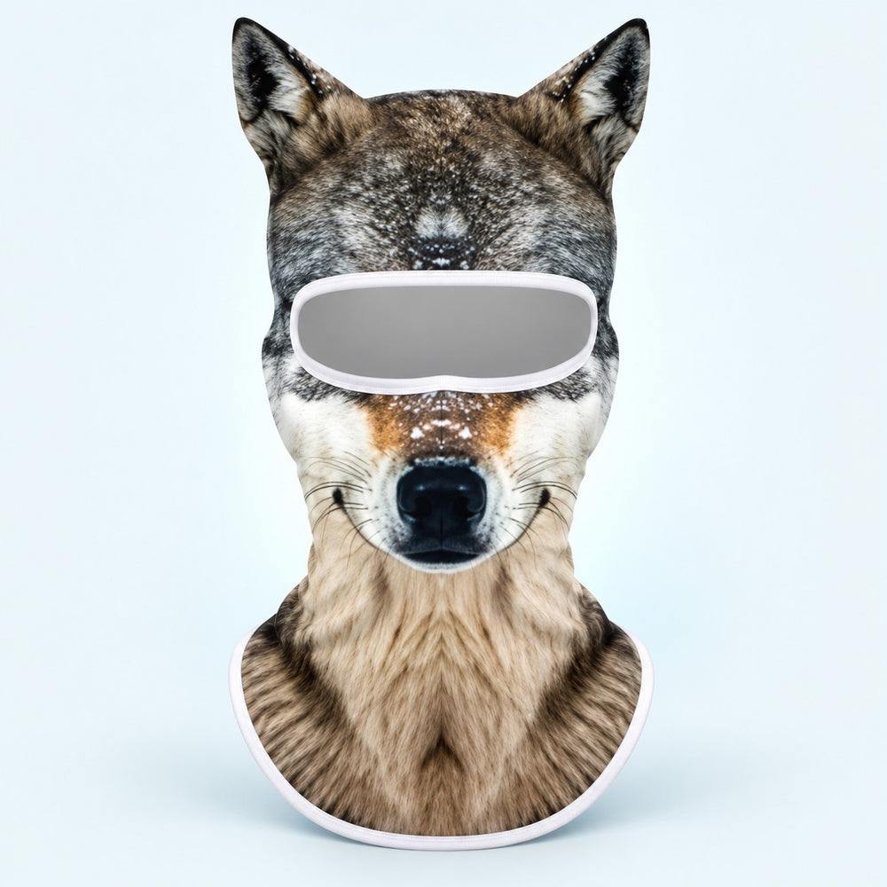 Alpine Wolf printed balaclava